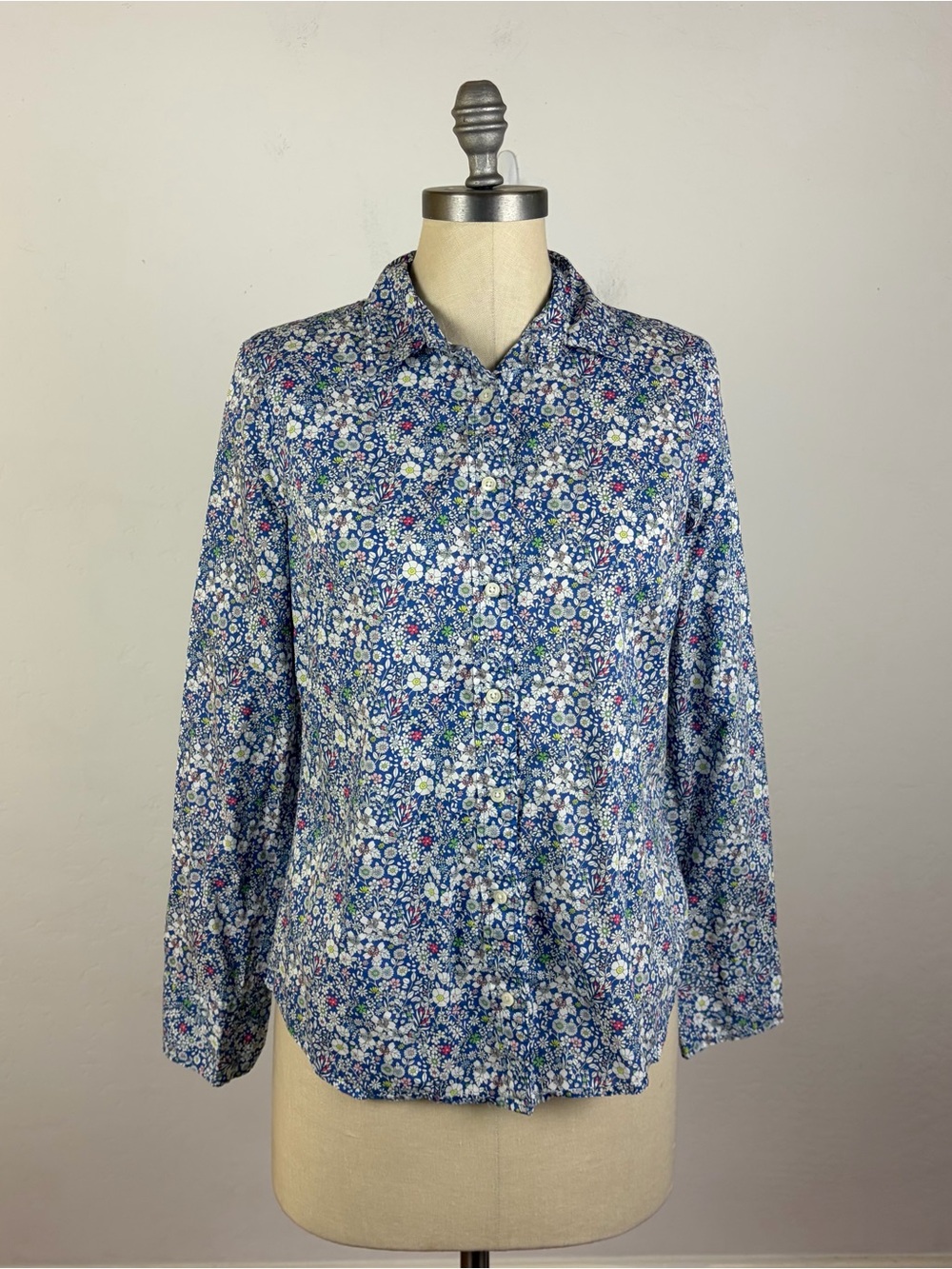 J. Crew Liberty Fabric Poplin Button Front Top - Picture 2 of 8